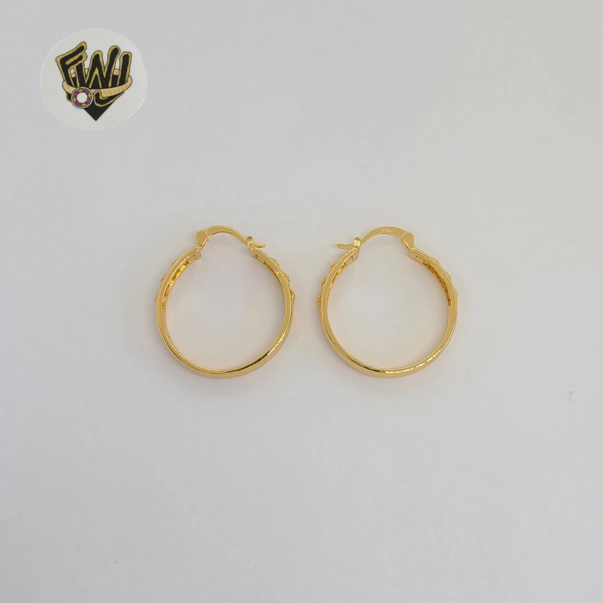 (1-2701-2) Gold Laminate - Flower Hoops - BGO