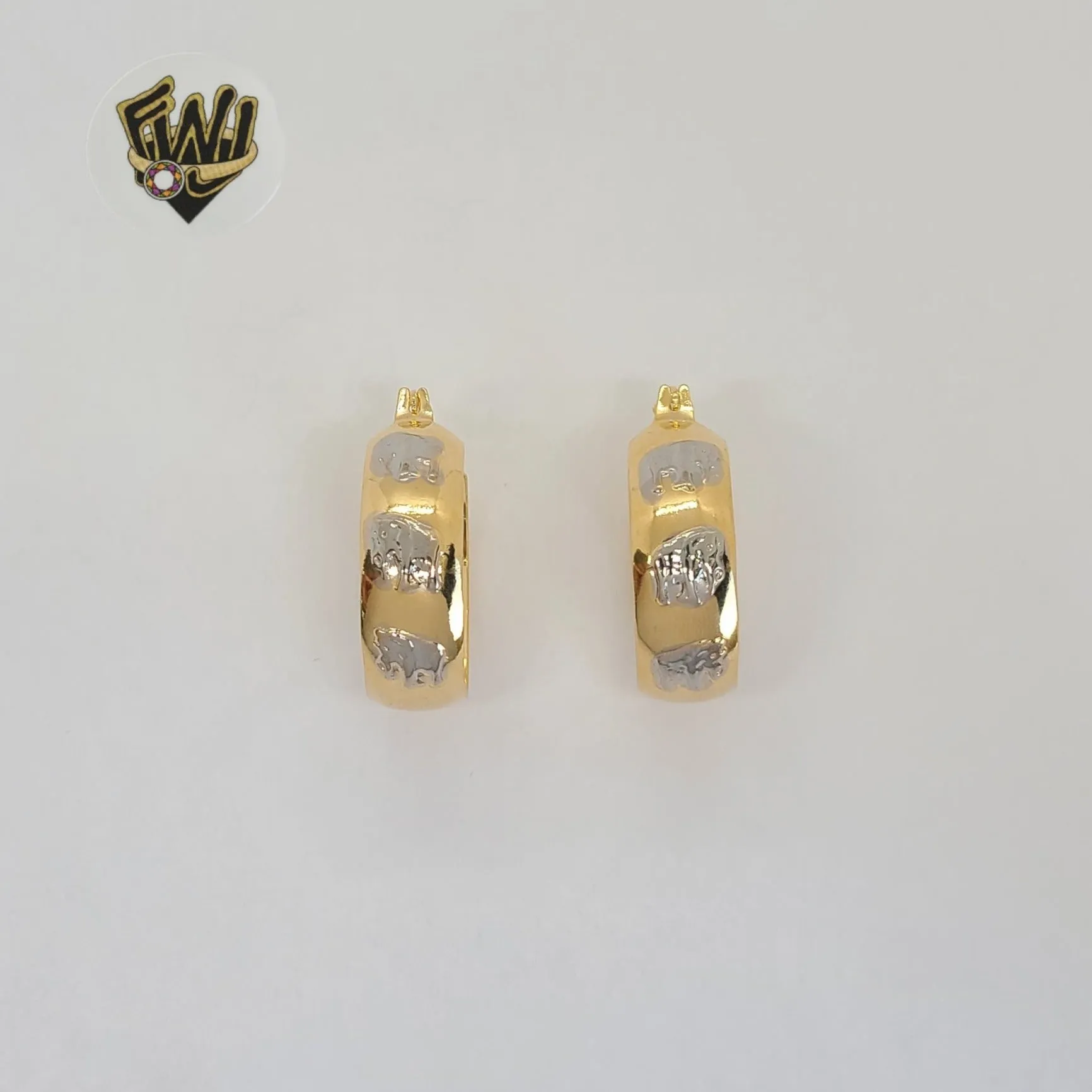 (1-2729-2) Gold Laminate - Two Tones Elephant Hoops - BGF