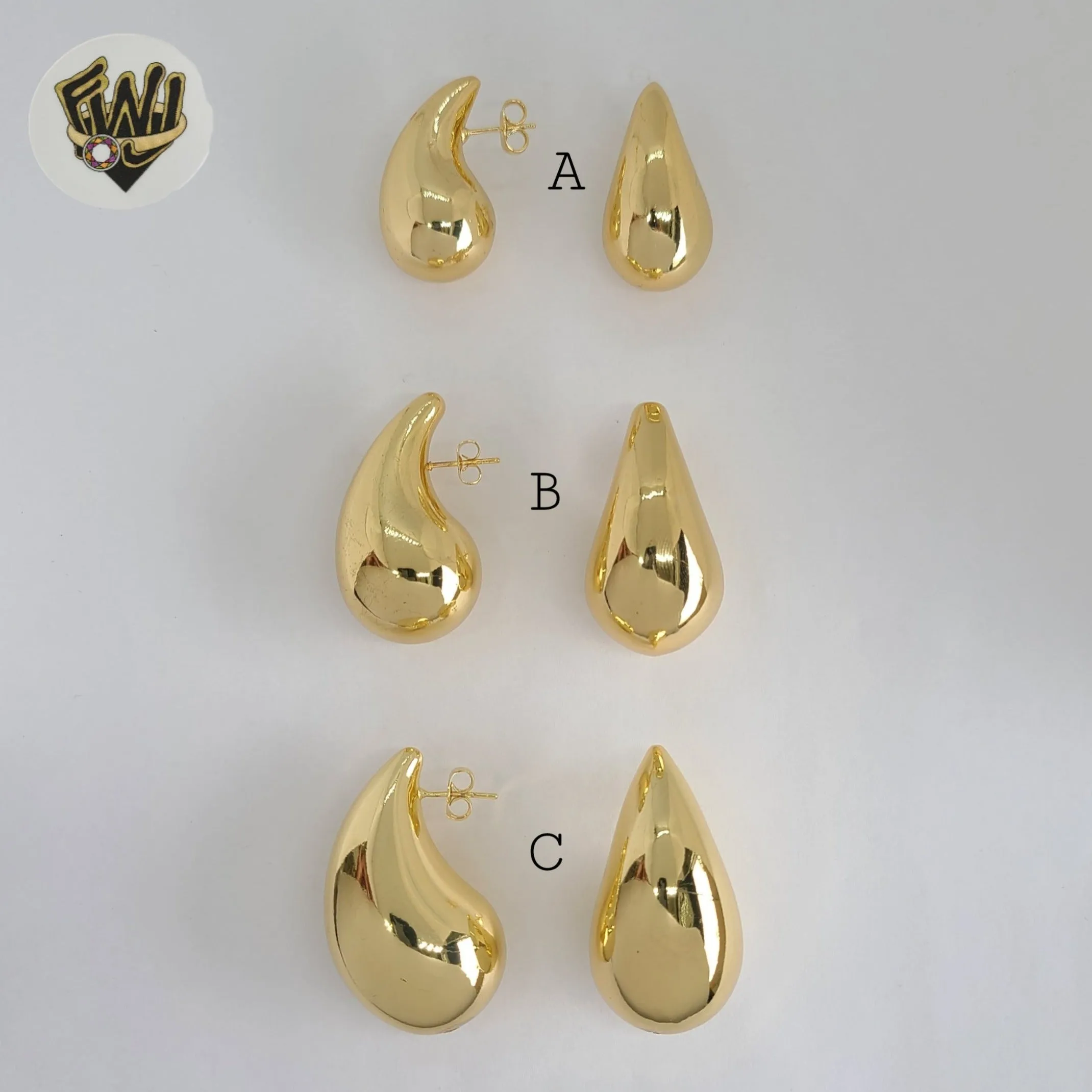 (1-2756-1) Gold Laminate - Chunky Drop Earrings - BGO