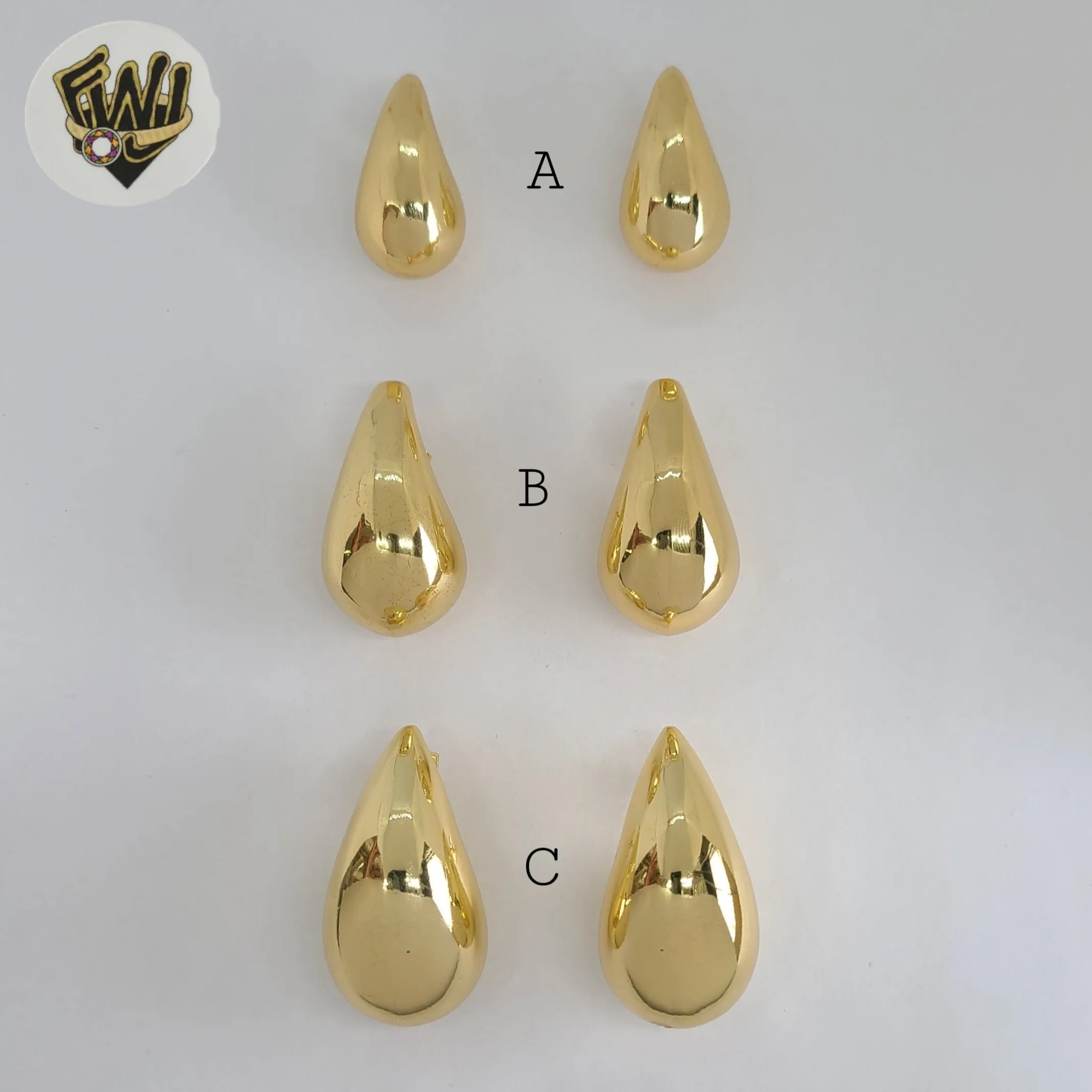 (1-2756-1) Gold Laminate - Chunky Drop Earrings - BGO