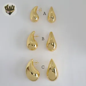(1-2756-1) Gold Laminate - Chunky Drop Earrings - BGO