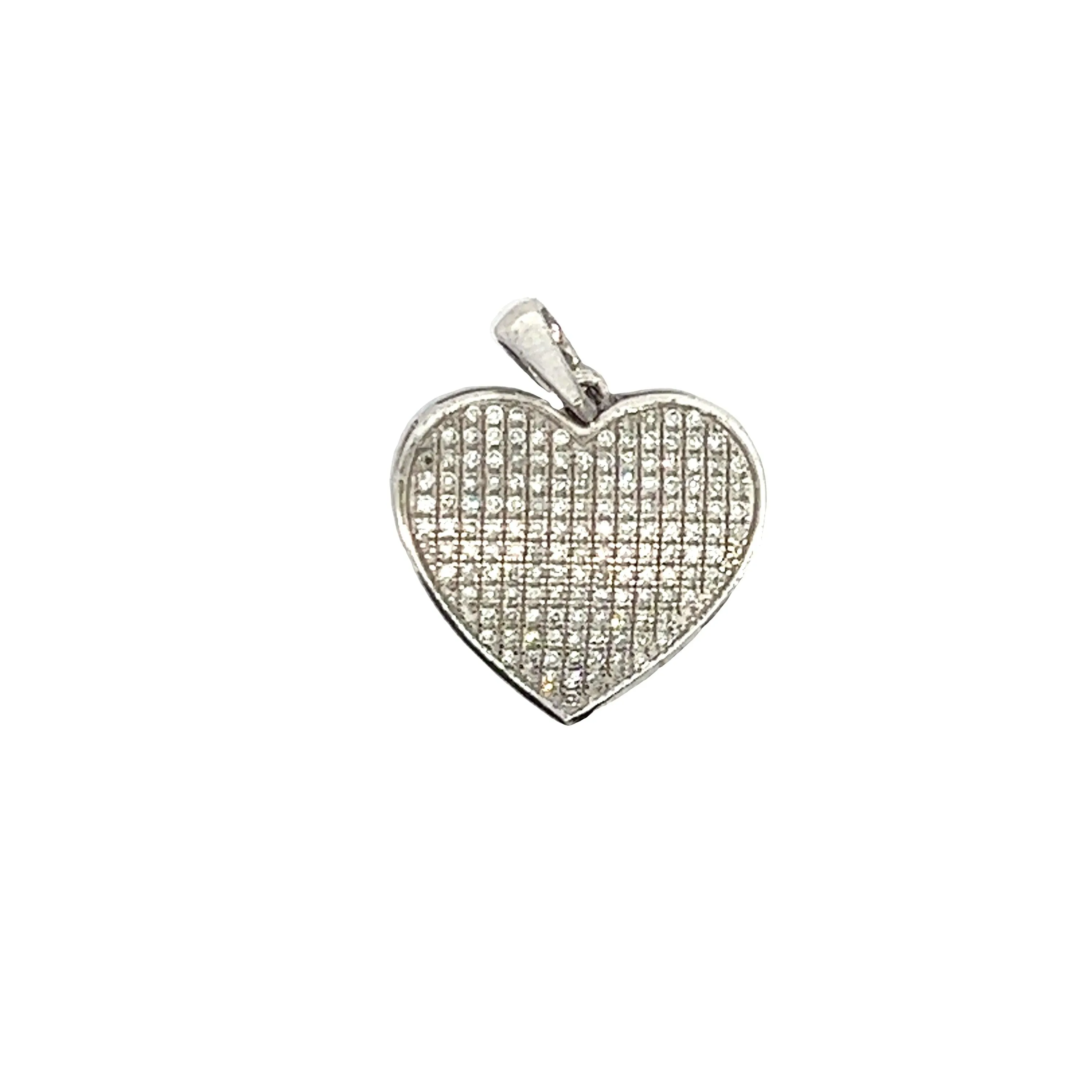10K GOLD ROUND DIAMOND HEART PENDANT 0.50 CT