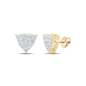 10kt Yellow Gold Triangle Diamond Earrings - A Modern Twist of Elegance