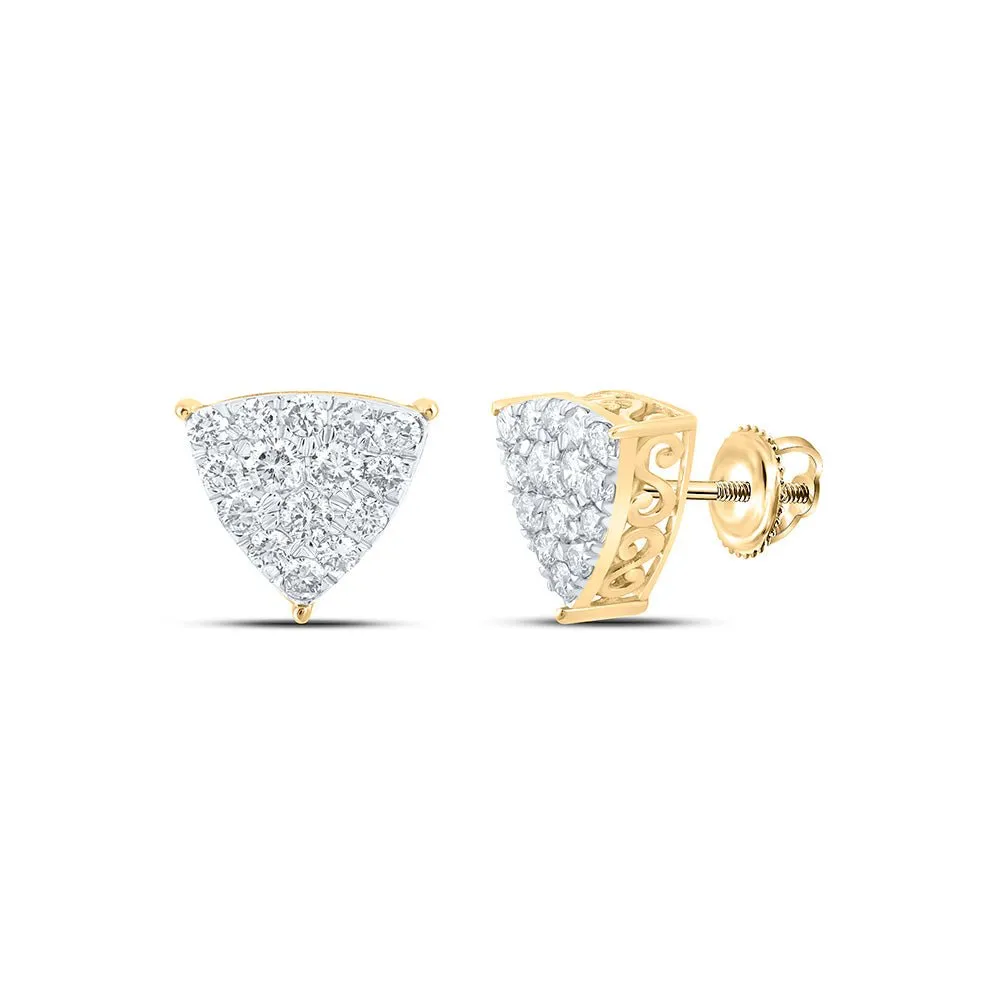 10kt Yellow Gold Triangle Diamond Earrings - A Modern Twist of Elegance