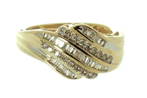 1/2ct Round & Baguette Diamond Band Ring