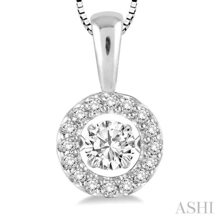 1/3 Ctw Diamond Emotion Pendant in 14K White Gold with Chain