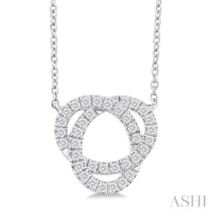 1/4 Ctw Trinity Round Cut Diamond Fashion Pendant With Chain in 10K White Gold