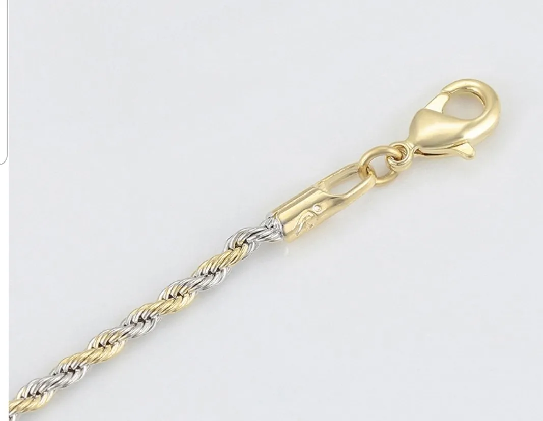14K Gold  plated rope chain anklet bracelet