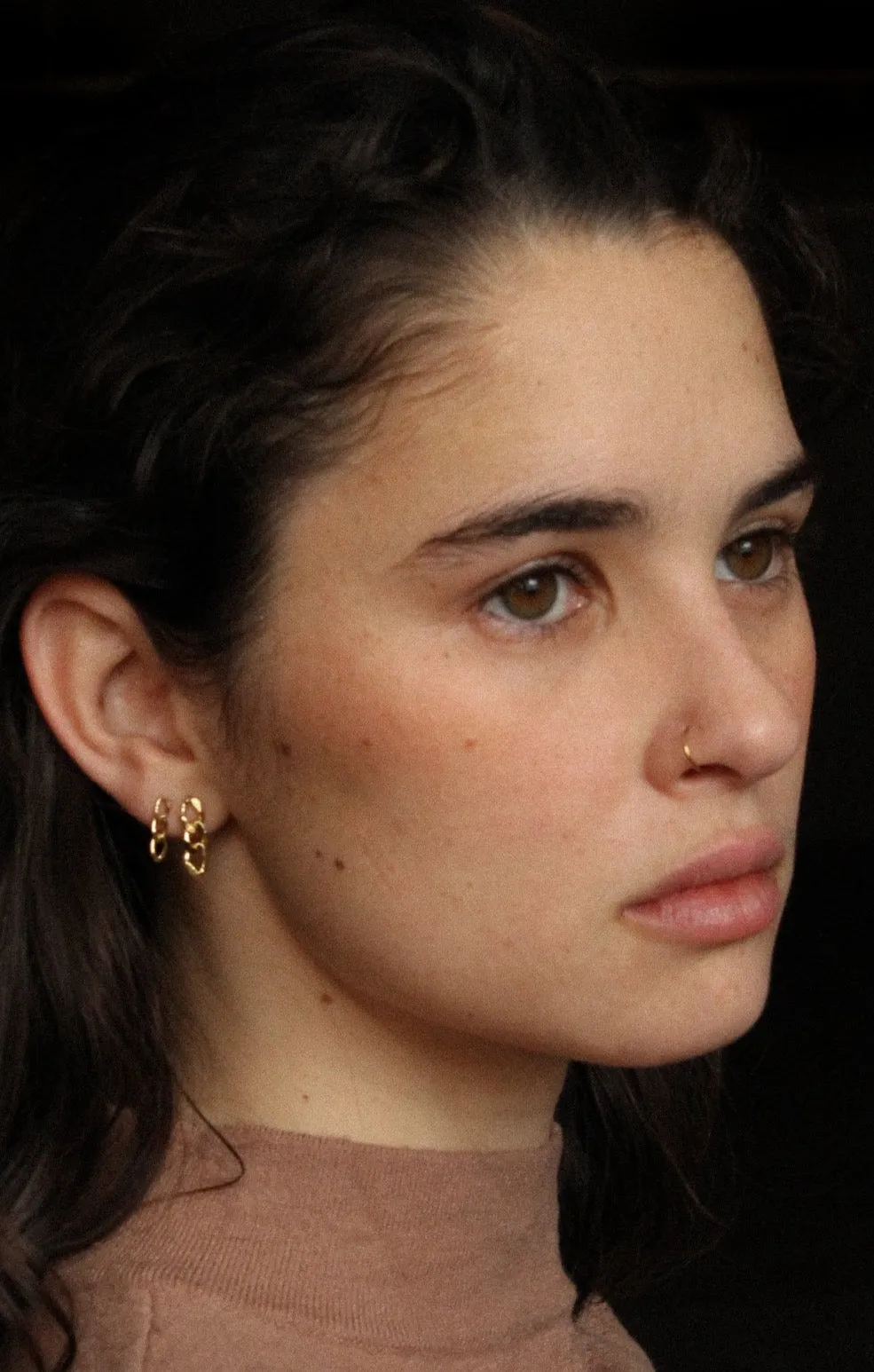 14k Hinged Pierce Hoop