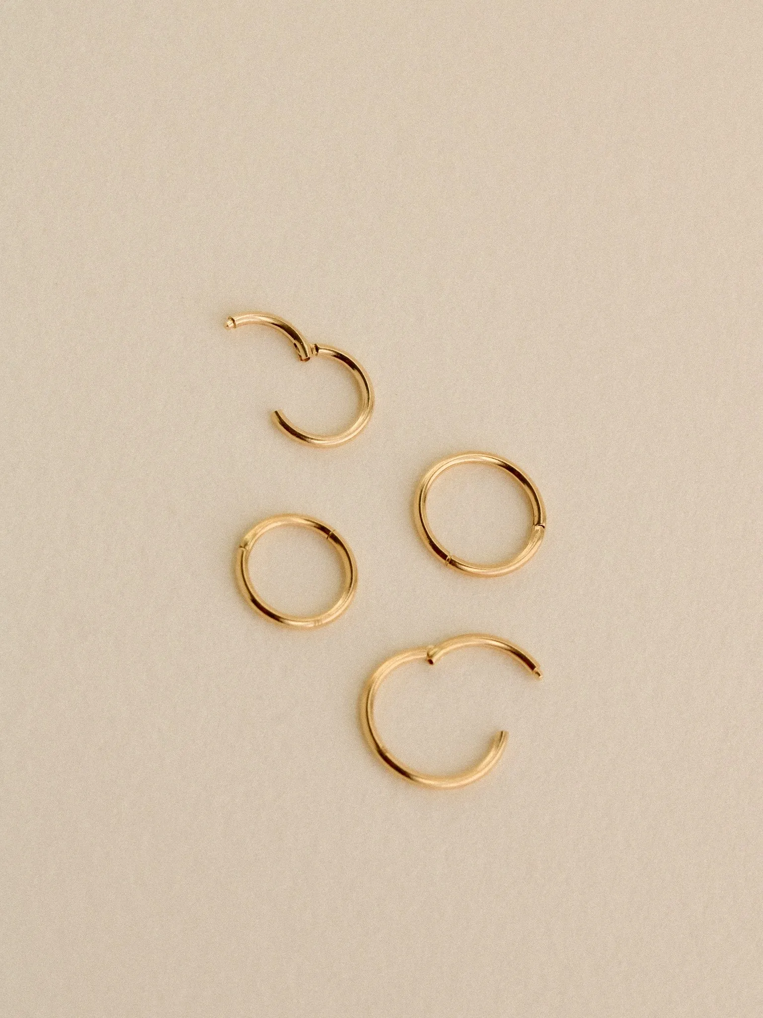 14k Hinged Pierce Hoop