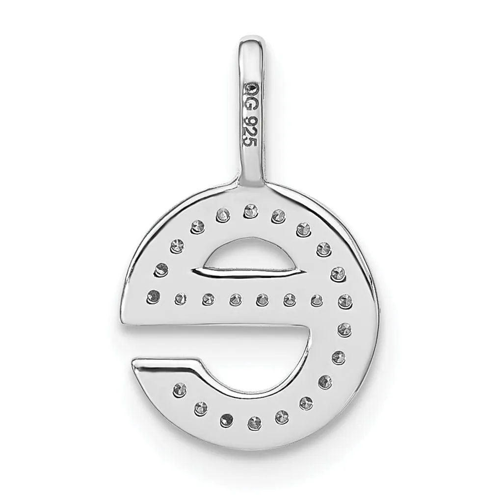 14K White Gold Diamond 0.086-CT Lower Case Style E Initial Charm