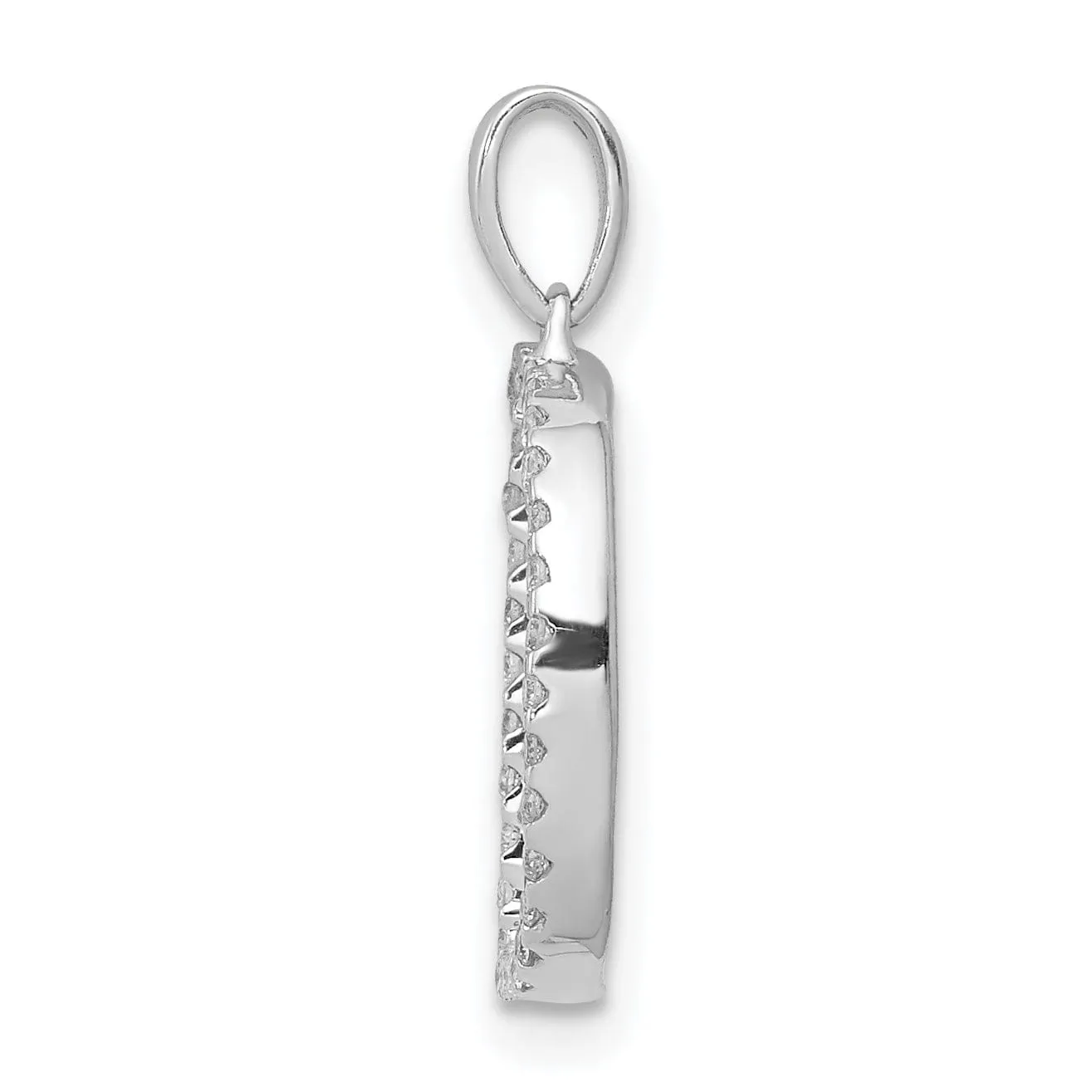 14K White Gold Diamond 0.096-CT Block Letter D Initial Charm Pendant