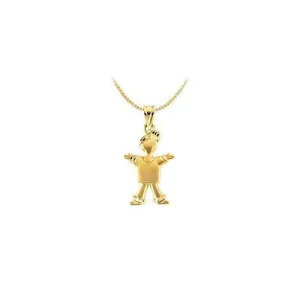 14K Yellow Gold Little Boy Pendant