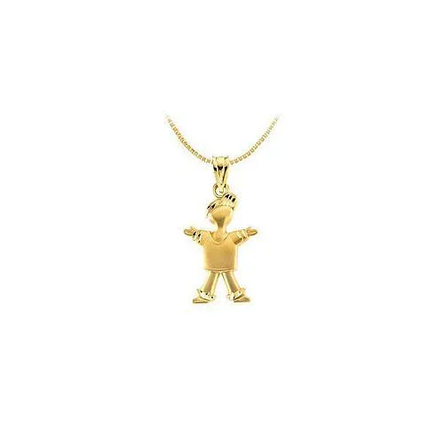 14K Yellow Gold Little Boy Pendant