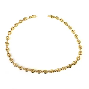 14K Yellow Gold Mariner Chain Anklet Bracelet, 10"