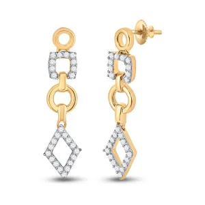 14kt Rose Gold Diamond Geometric Dangle Earrings: A Modern Marvel