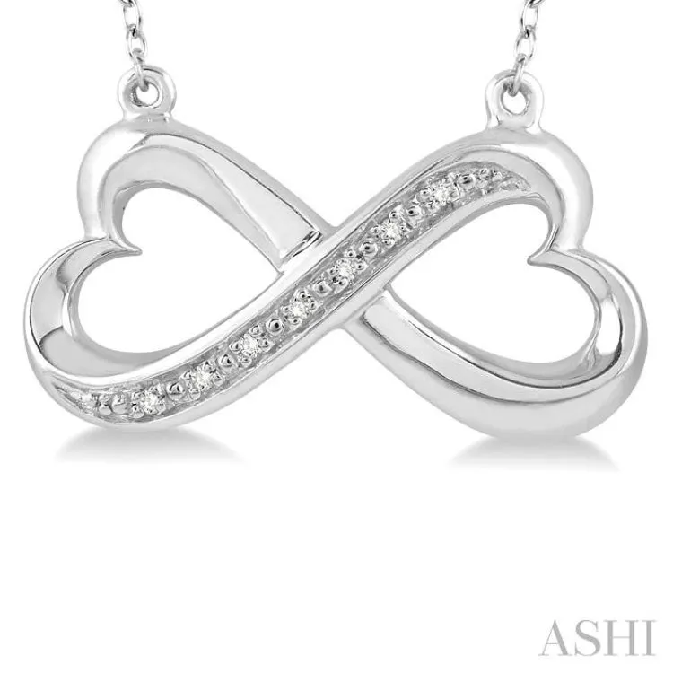 1/50 ctw Round Cut Diamond Fashion Pendant in Sterling Silver with Chain