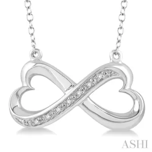 1/50 ctw Round Cut Diamond Fashion Pendant in Sterling Silver with Chain