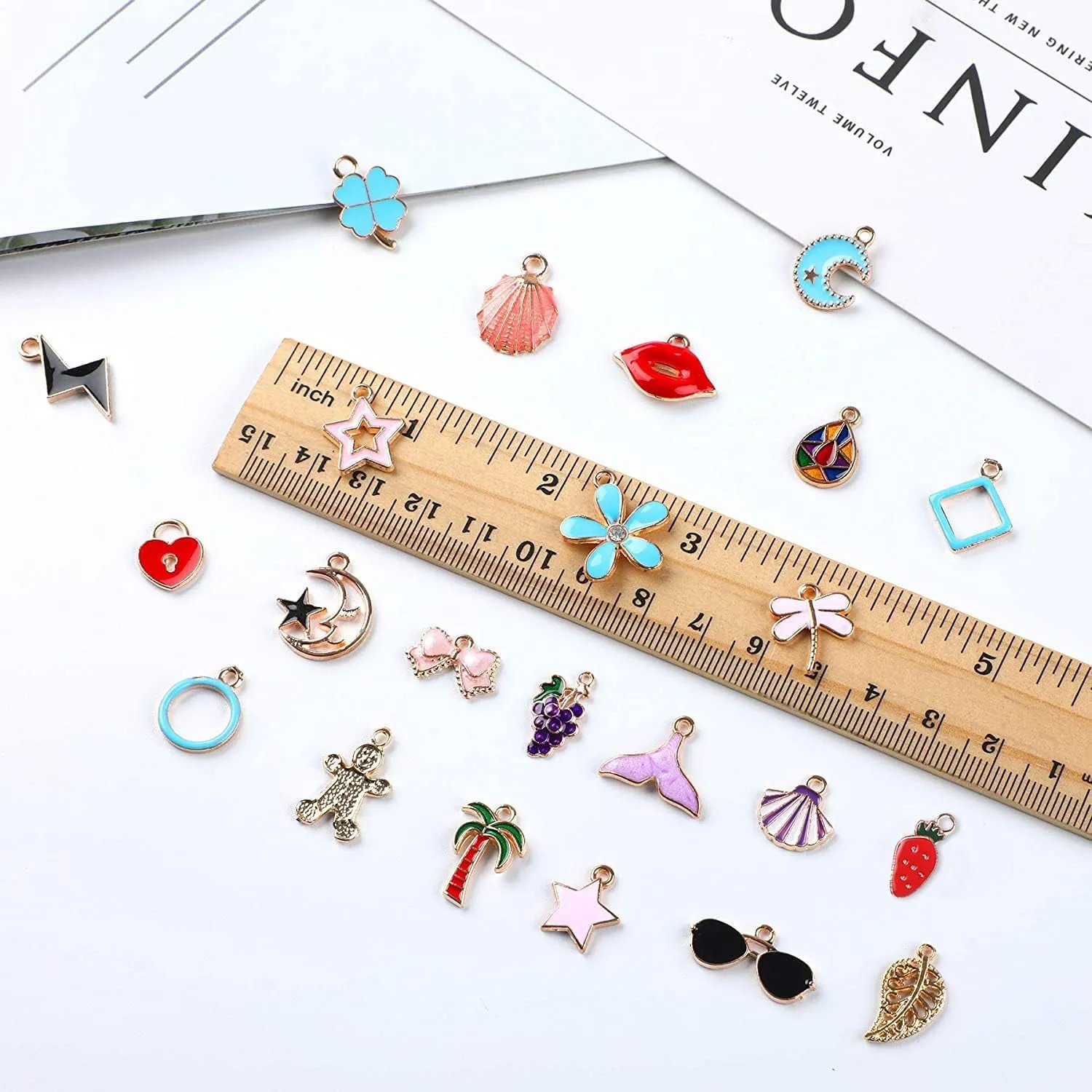170Pcs Jewelry Making Charms Assorted Gold Plated Enamel Necklace Bracelet Charms Pendants for DIY Jewelry Making
