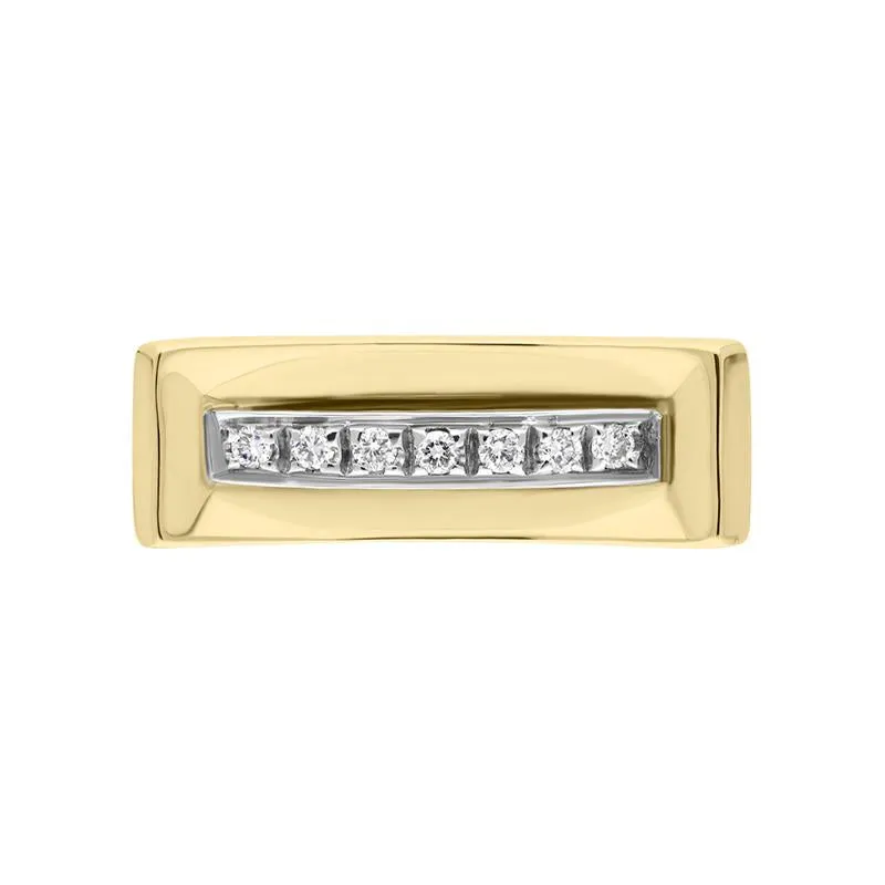 18ct  Yellow Gold Diamond Contemporary Oblong Ring