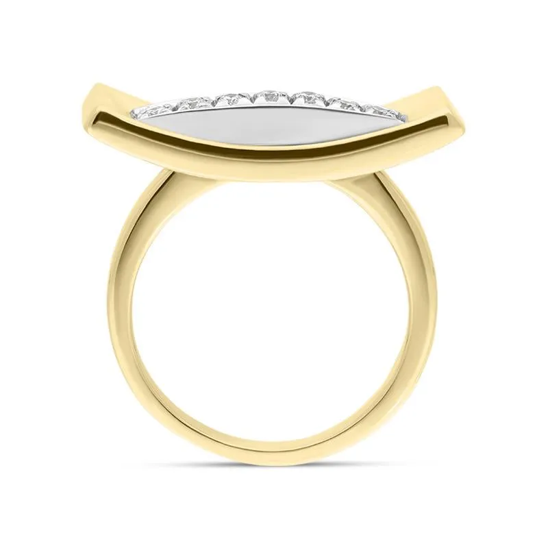 18ct  Yellow Gold Diamond Contemporary Oblong Ring