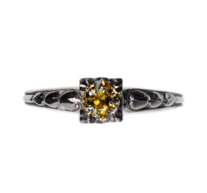 1930s Fancy Yellow Karlan & Bleicher Diamond Ring