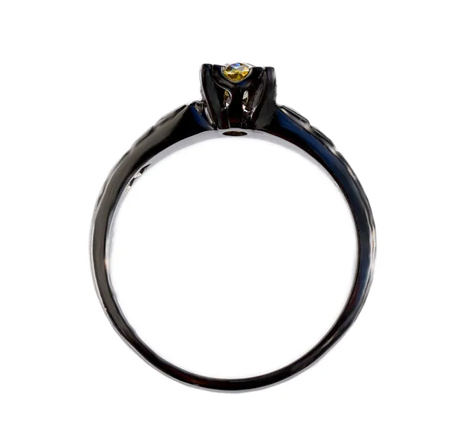 1930s Fancy Yellow Karlan & Bleicher Diamond Ring