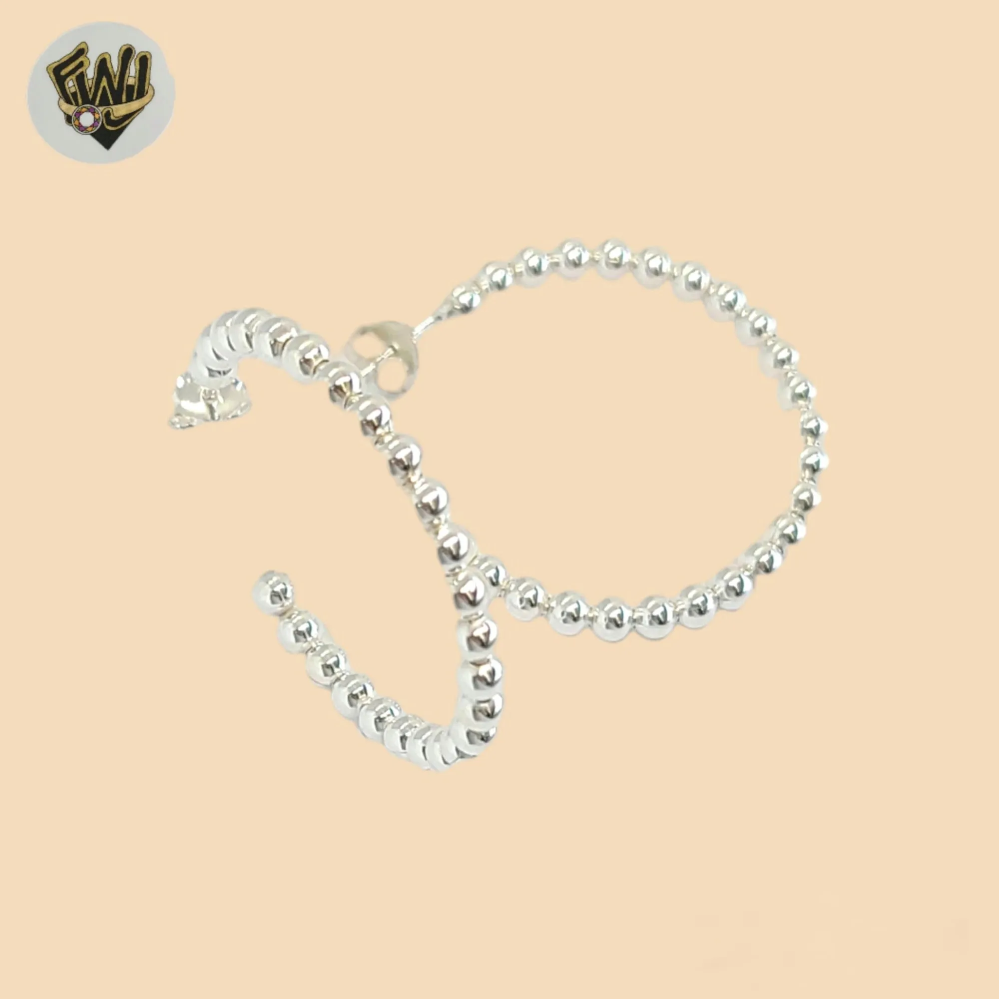 (2-4089-1) 925 Sterling Silver - Balls Half Hoops.