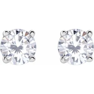 2 Carat Moissanite Studs DEF Color | Gold Plated Sterling Silver