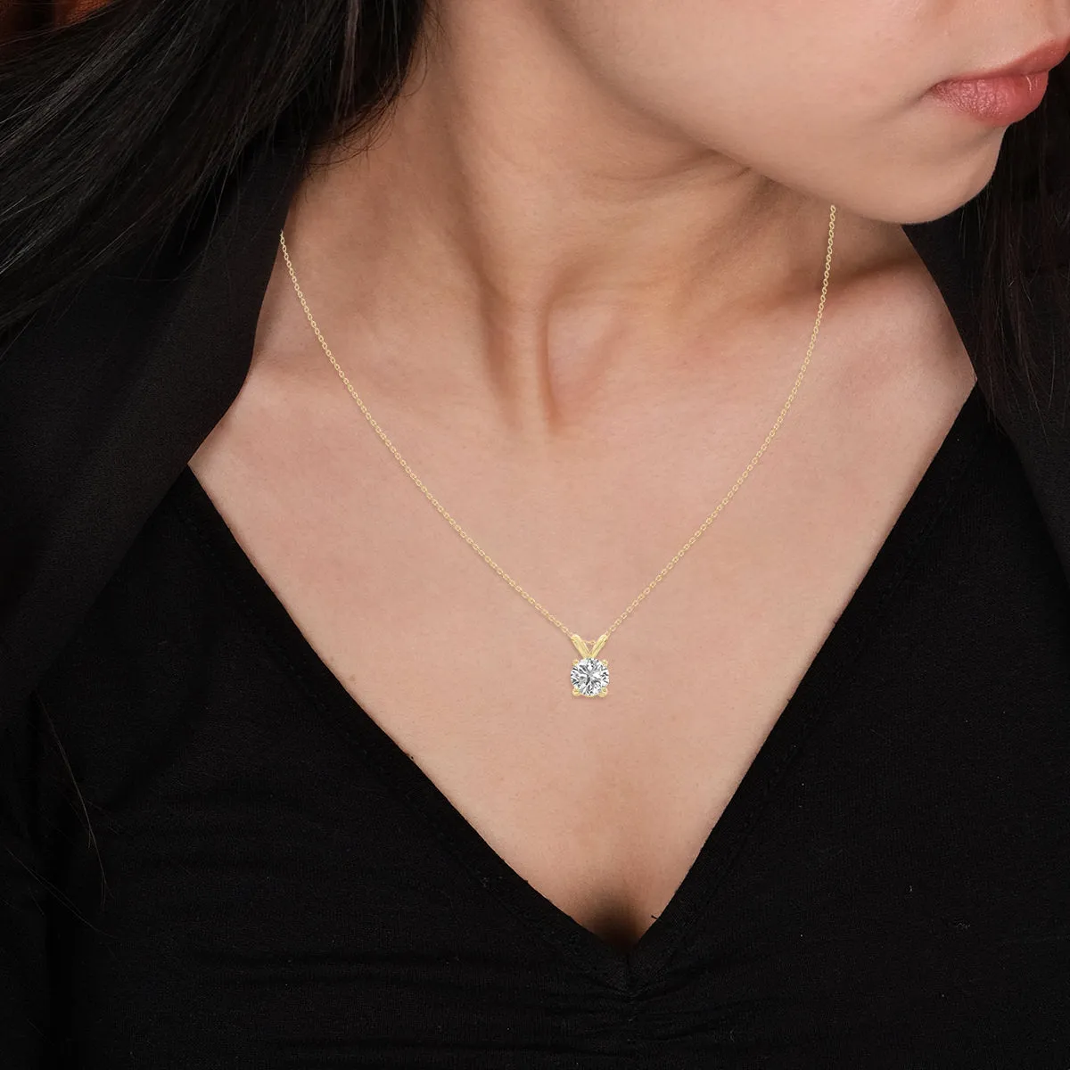 2ct tw LAB GROWN Diamond Necklace in 14kt Yellow gold