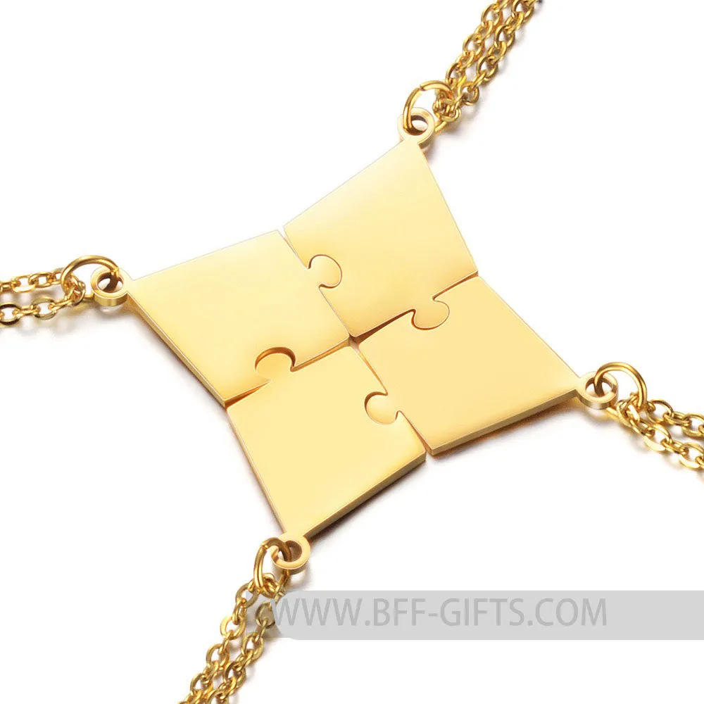 3-10 PCS/Set BFF Family Puzzle Pendant Engraved name Necklace