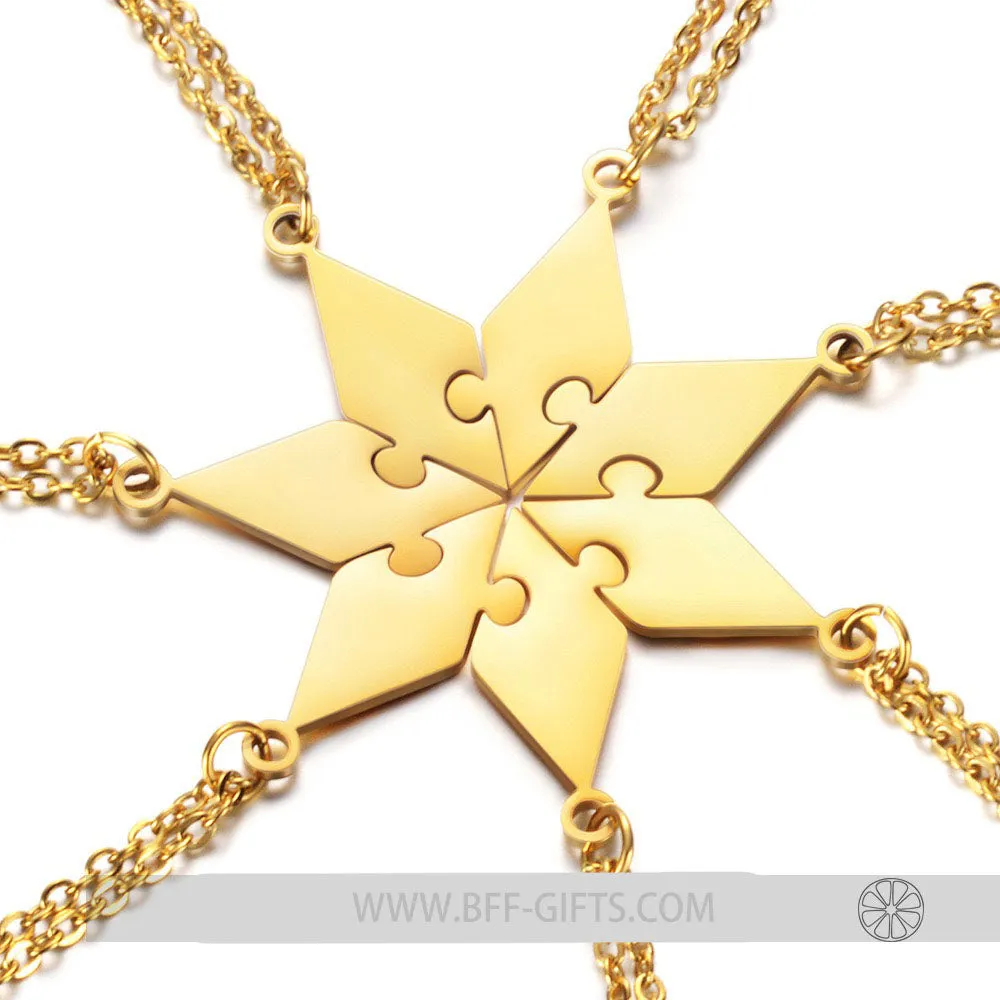 3-10 PCS/Set BFF Family Puzzle Pendant Engraved name Necklace
