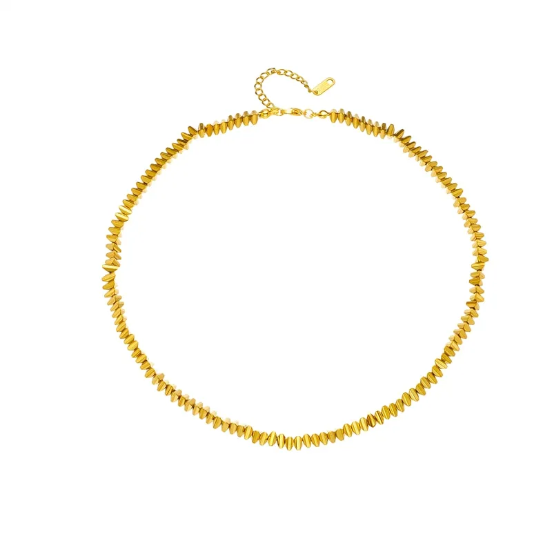 316L Stainless Steel Gold Color Triangle Necklace For Women