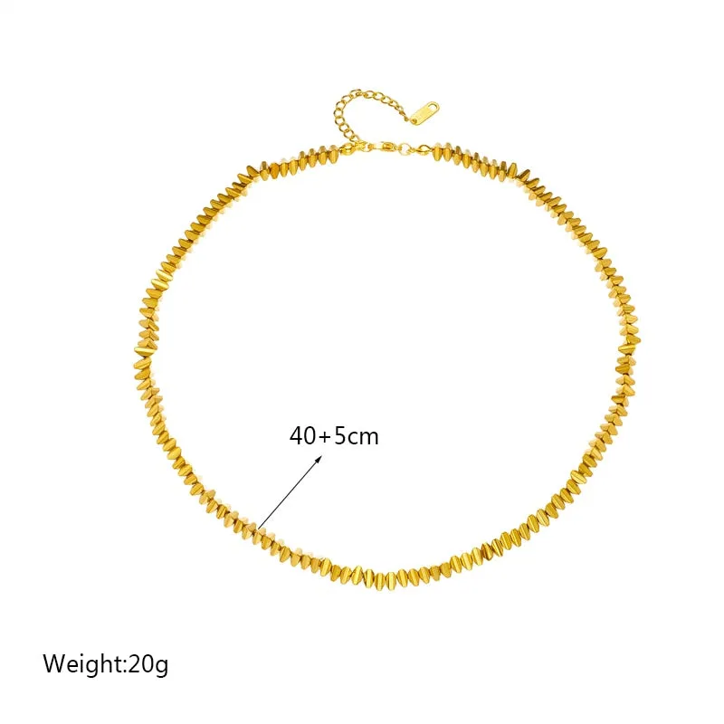 316L Stainless Steel Gold Color Triangle Necklace For Women