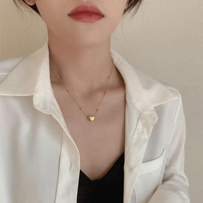 316L Stainless Steel Heart-shaped Pendant necklace for women