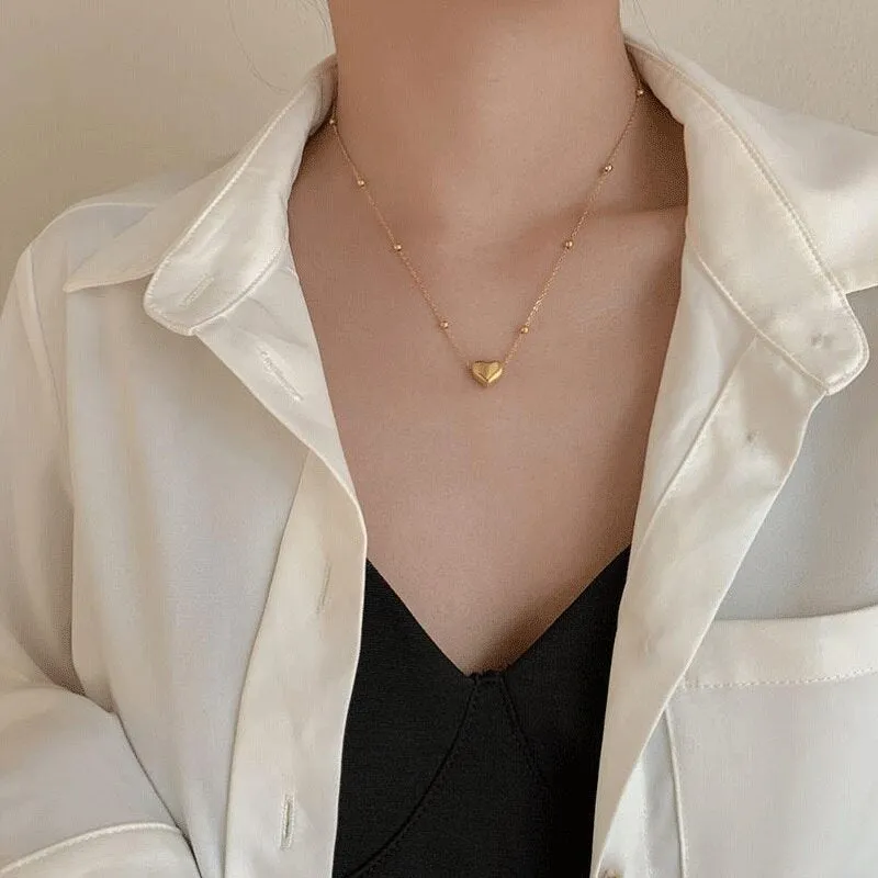 316L Stainless Steel Heart-shaped Pendant necklace for women