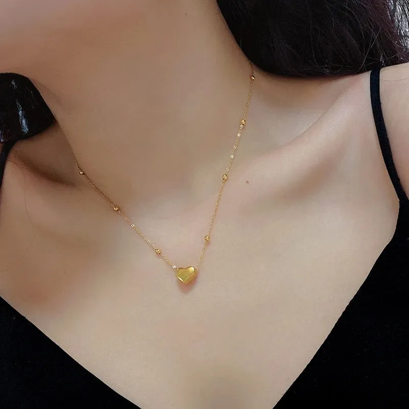 316L Stainless Steel Heart-shaped Pendant necklace for women