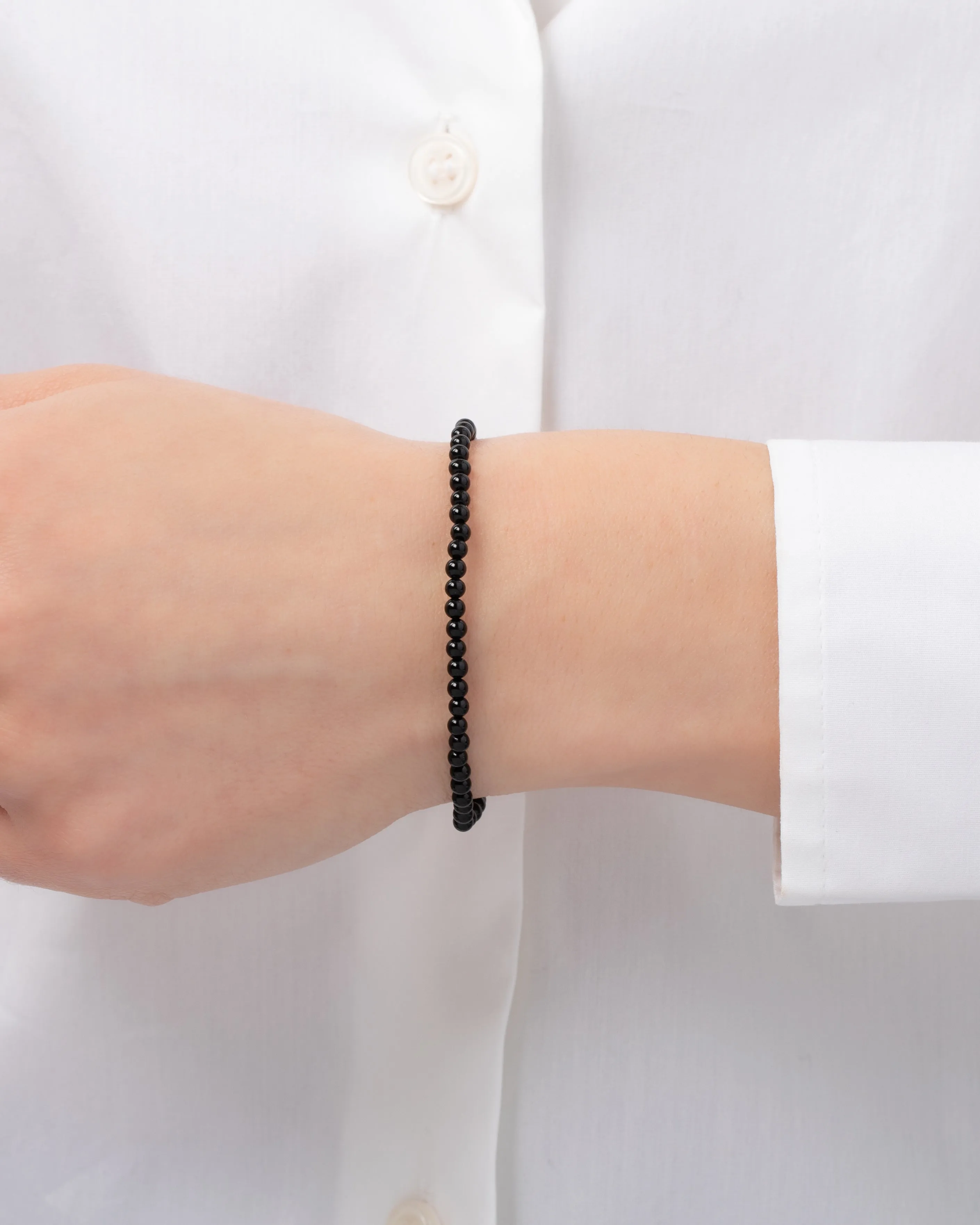 3mm Black Onyx Bead Bracelet