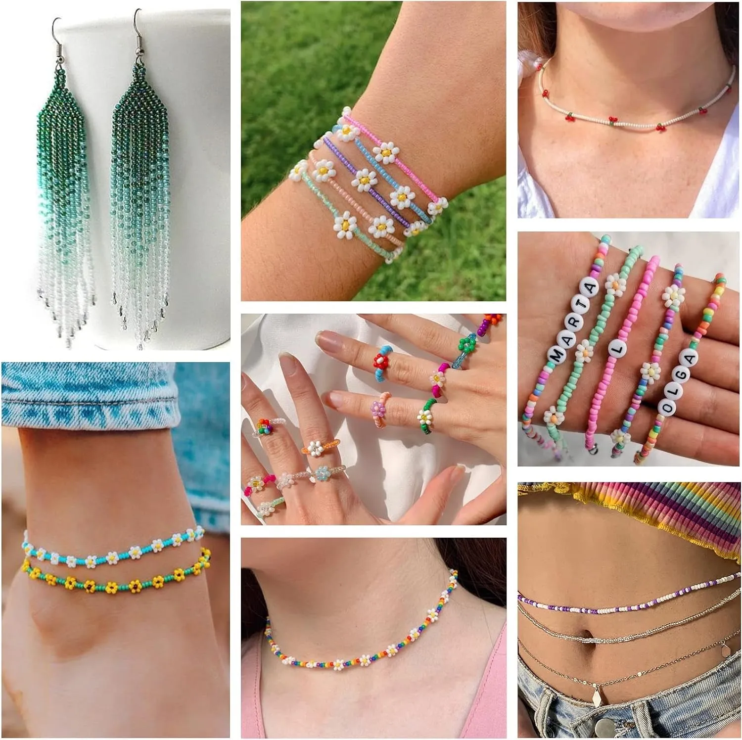 45000Pcs Glass Seed Beads for Bracelet Making Kit, 56 Colors 2Mm Small Beads for Jewelry Making, 260Pcs Letter Beads for Crafts Gifts