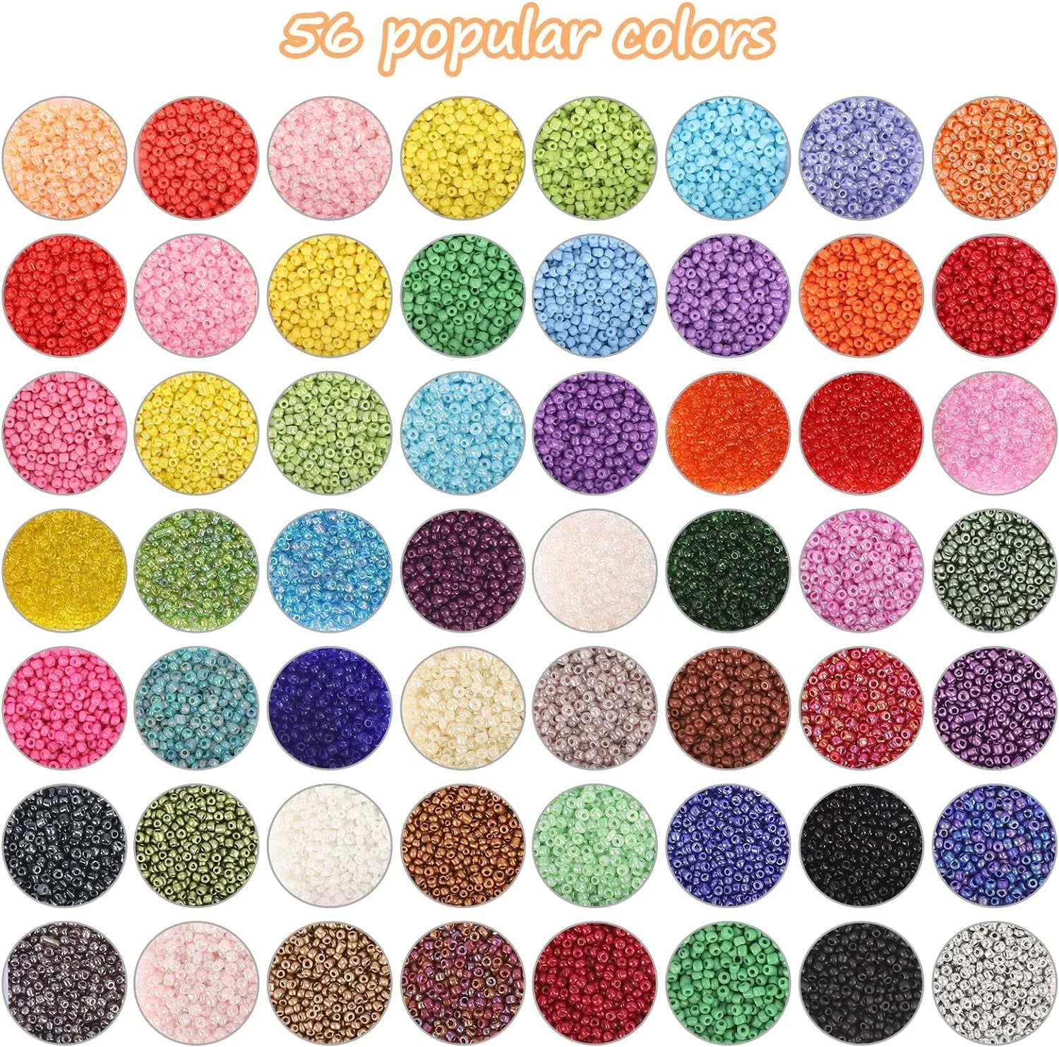 45000Pcs Glass Seed Beads for Bracelet Making Kit, 56 Colors 2Mm Small Beads for Jewelry Making, 260Pcs Letter Beads for Crafts Gifts