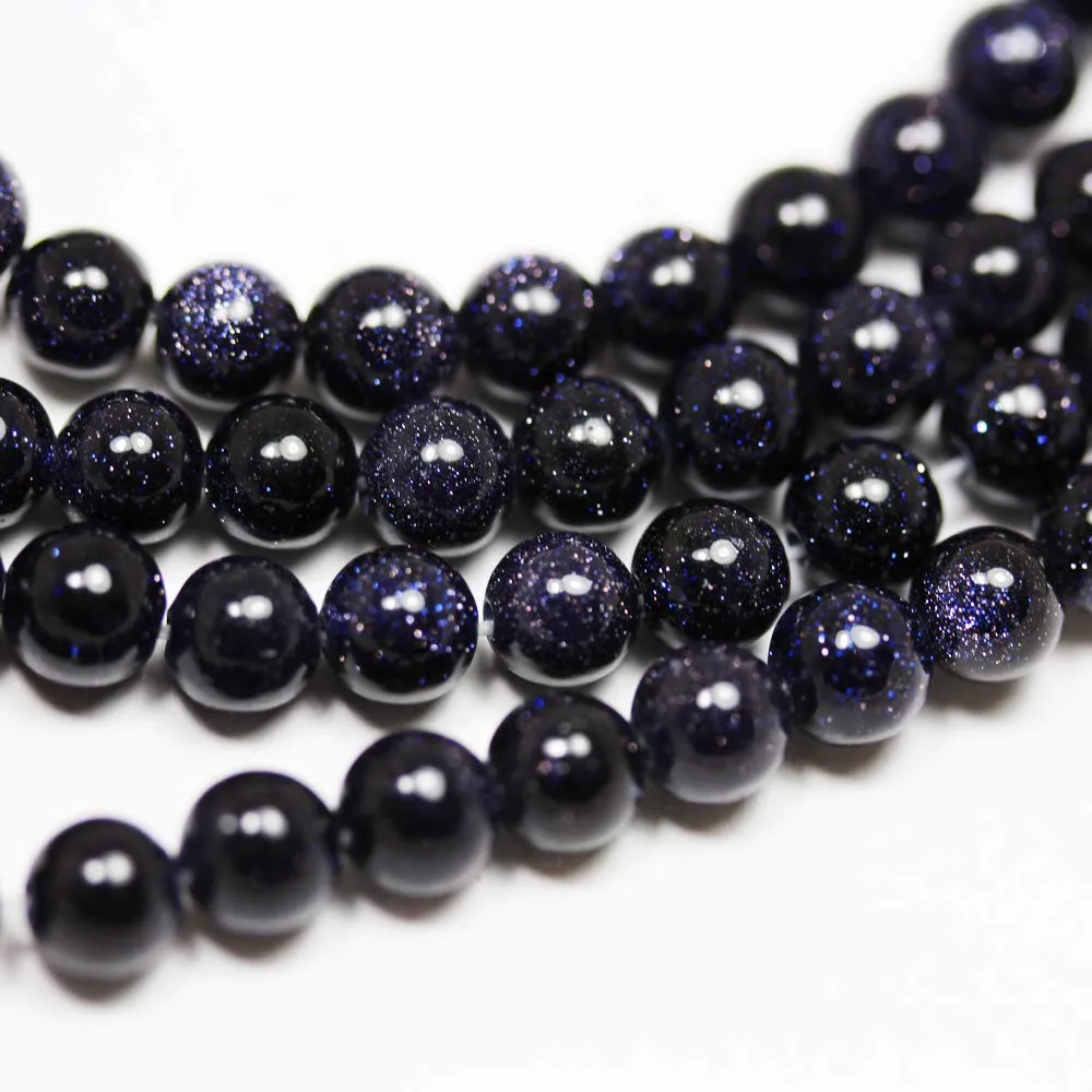 4mm Gemstone Beads for Bead Bracelet Making kit Energy Healing Crystals Jewelry Chakra Crystal Jewerly Beading Supplies Blue Sandstone 15.5inch About 90-100 Beads 4MM