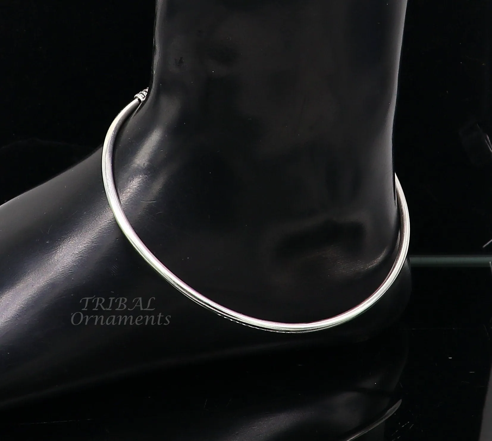 925 sterling silver handmade plain bright design gorgeous customized foot bracelet anklet kada belly dance jewelry nsfk93
