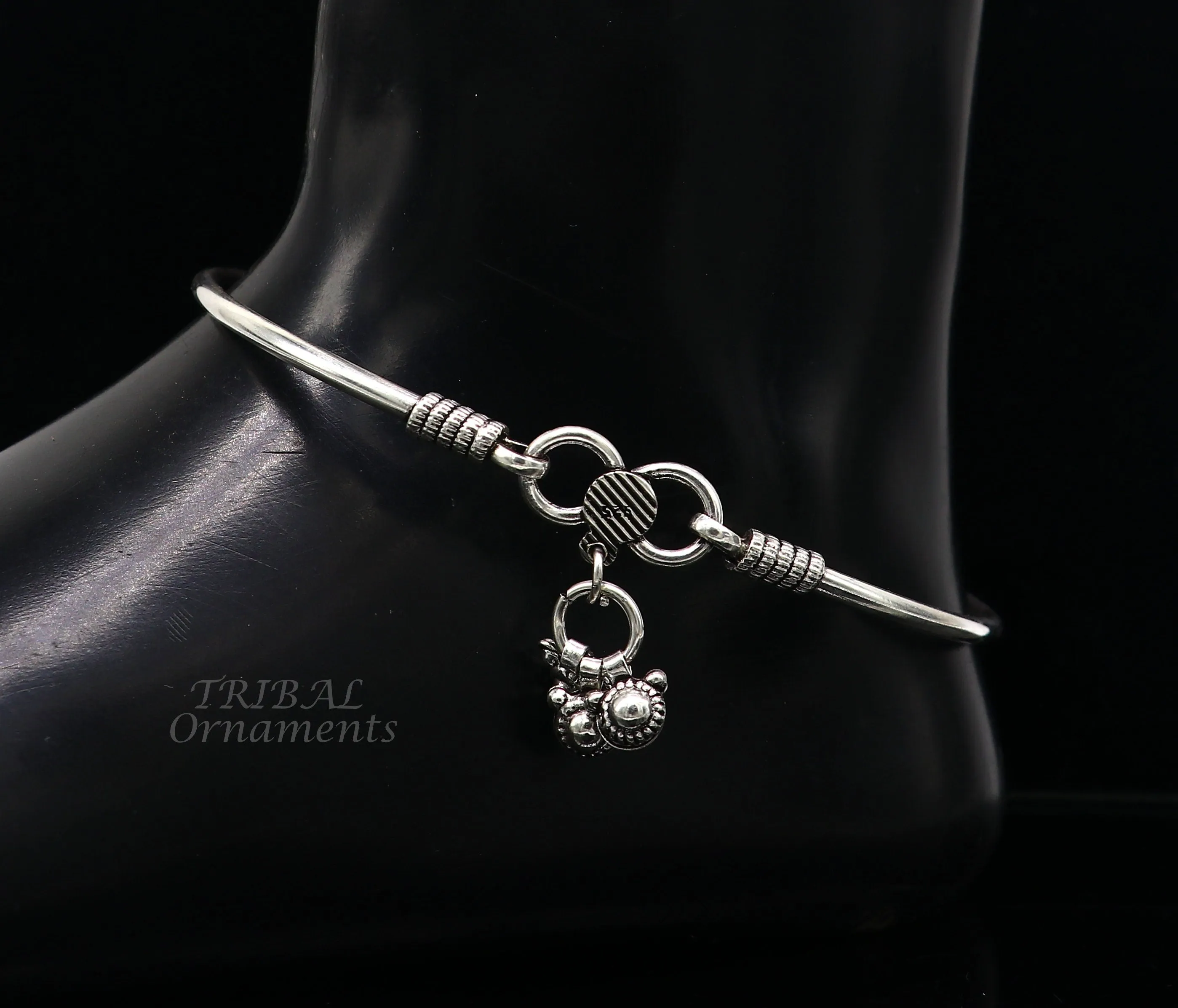 925 sterling silver handmade plain bright design gorgeous customized foot bracelet anklet kada belly dance jewelry nsfk93