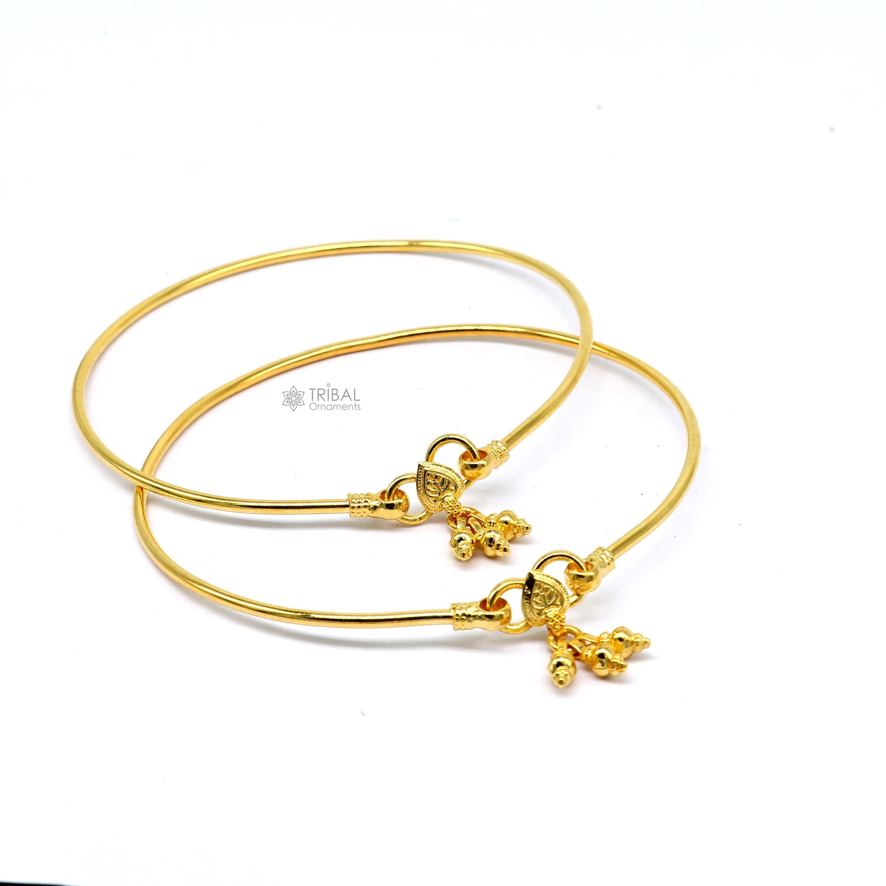 925 sterling silver handmade plain shiny design gold polished gorgeous foot bracelet ankle kada belly dance functional fancy jewelry nsfk98