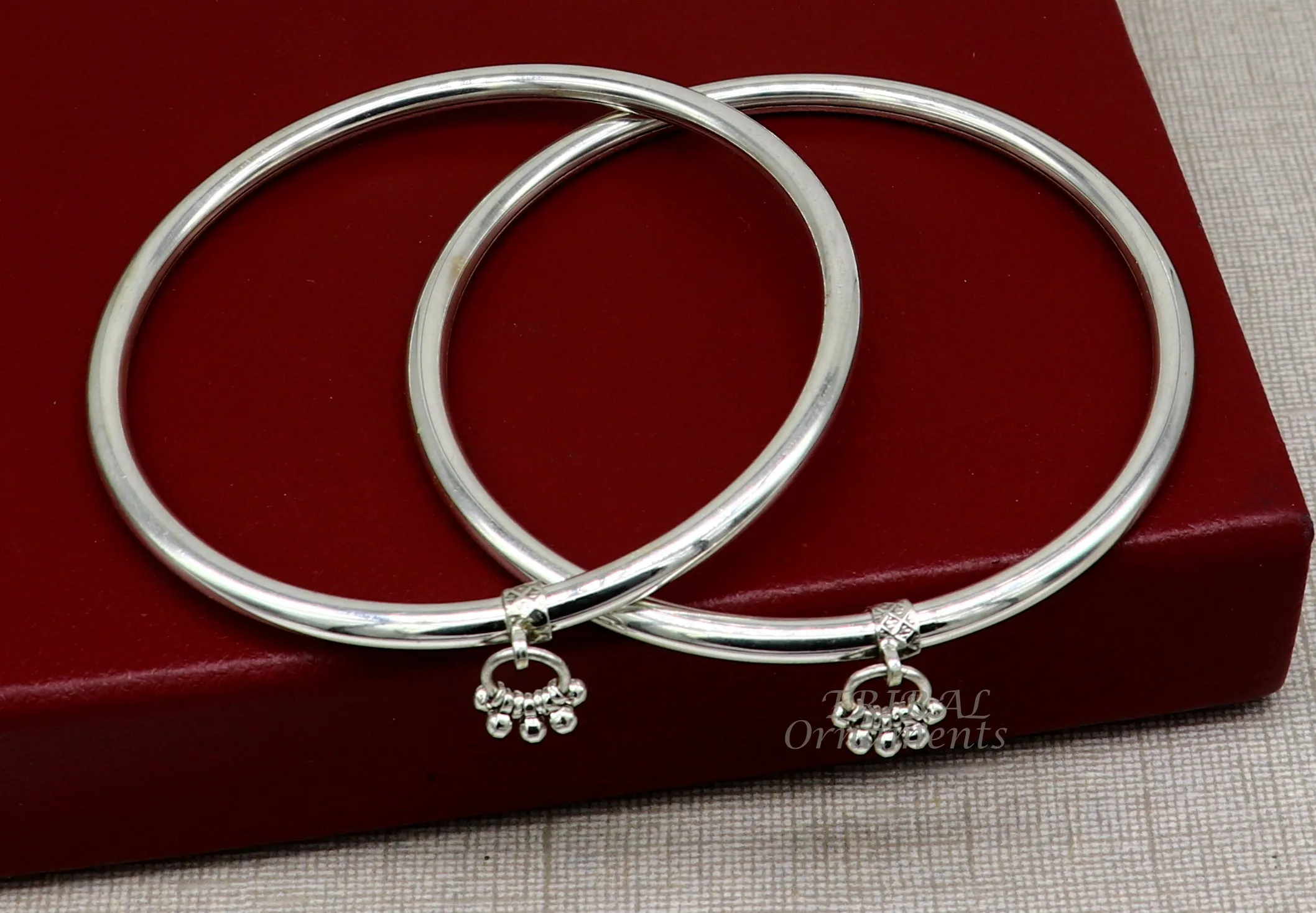 925 sterling silver handmade plain shiny design gorgeous customized foot bracelet, ankle kada excellent hanging drops belly dance sak13