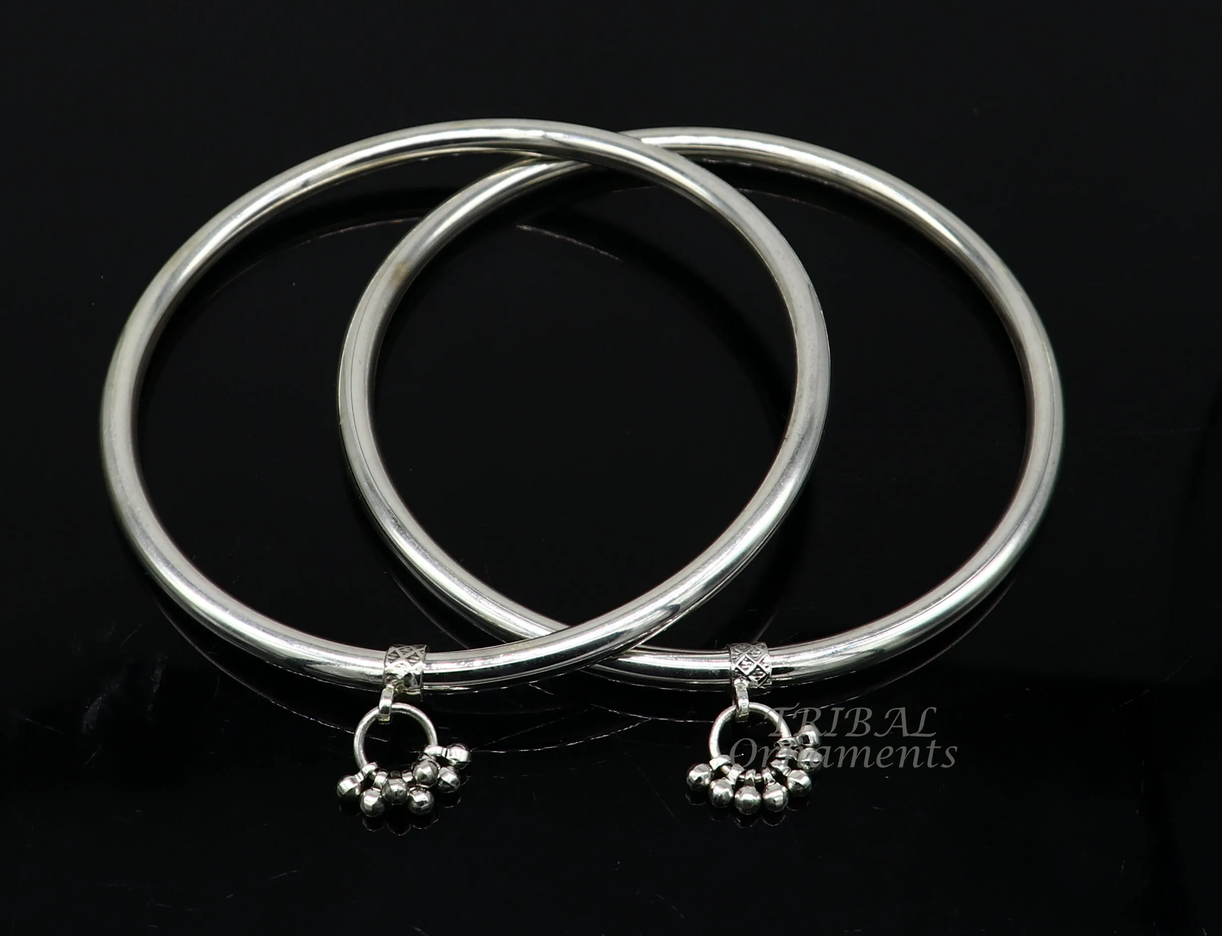 925 sterling silver handmade plain shiny design gorgeous customized foot bracelet, ankle kada excellent hanging drops belly dance sak13