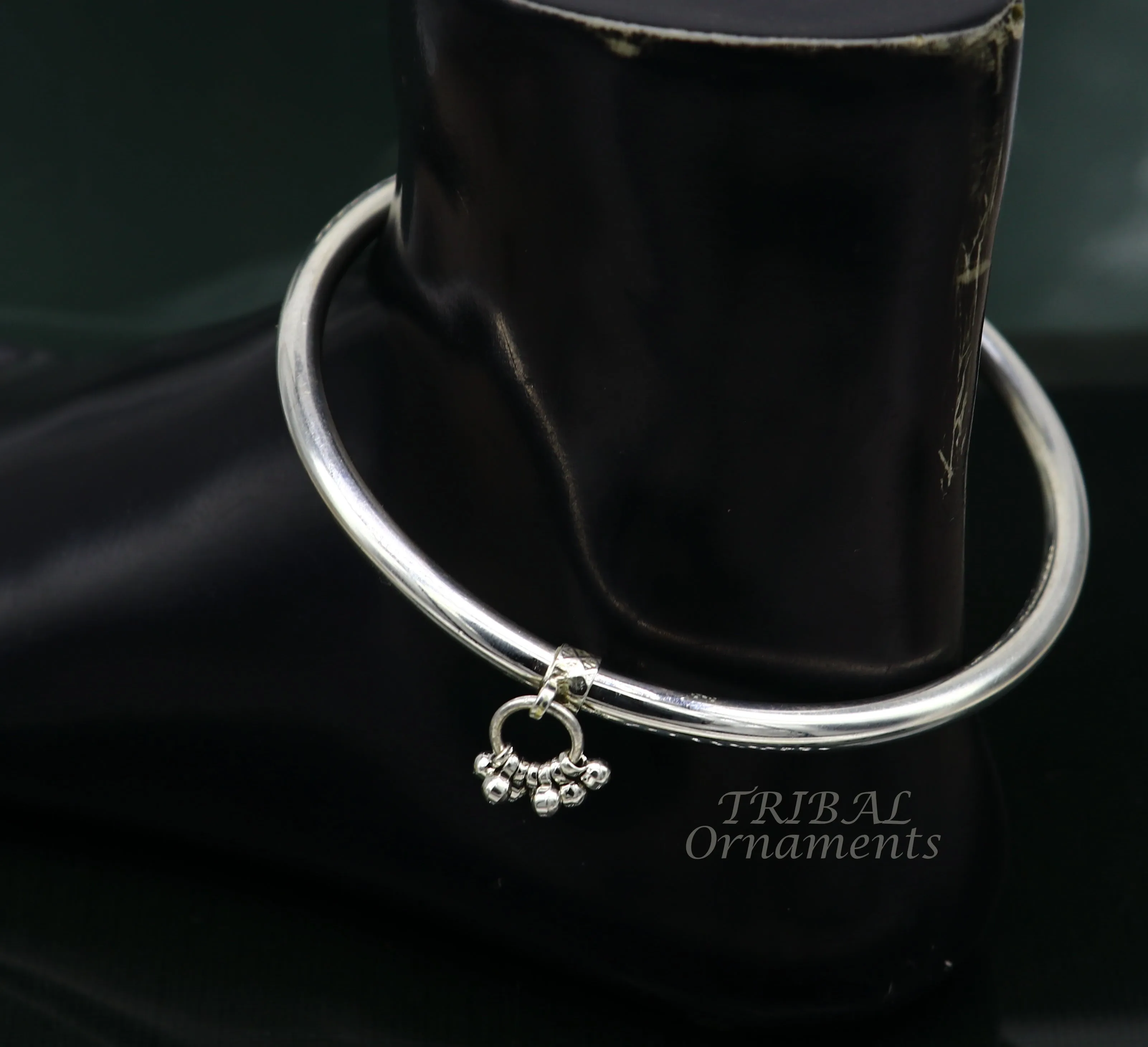 925 sterling silver handmade plain shiny design gorgeous customized foot bracelet, ankle kada excellent hanging drops belly dance sak13