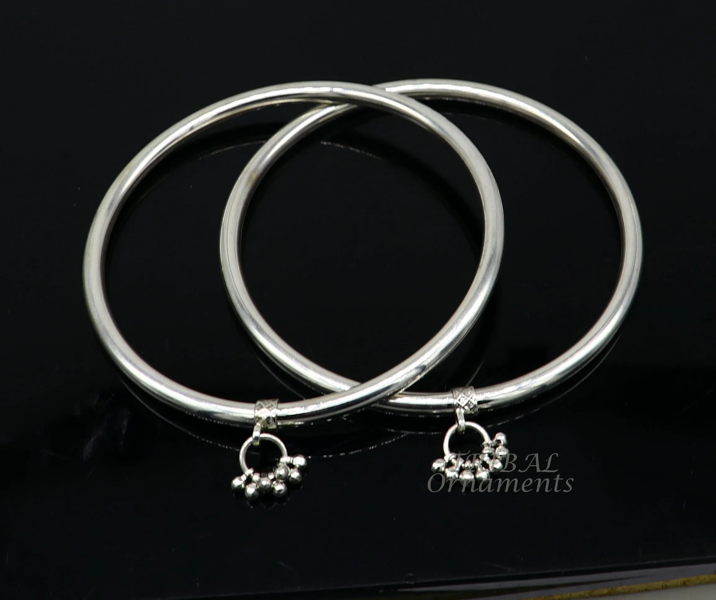 925 sterling silver handmade plain shiny design gorgeous customized foot bracelet, ankle kada excellent hanging drops belly dance sak13