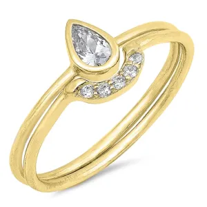 925 Sterling Silver Teardrop Set With CZ