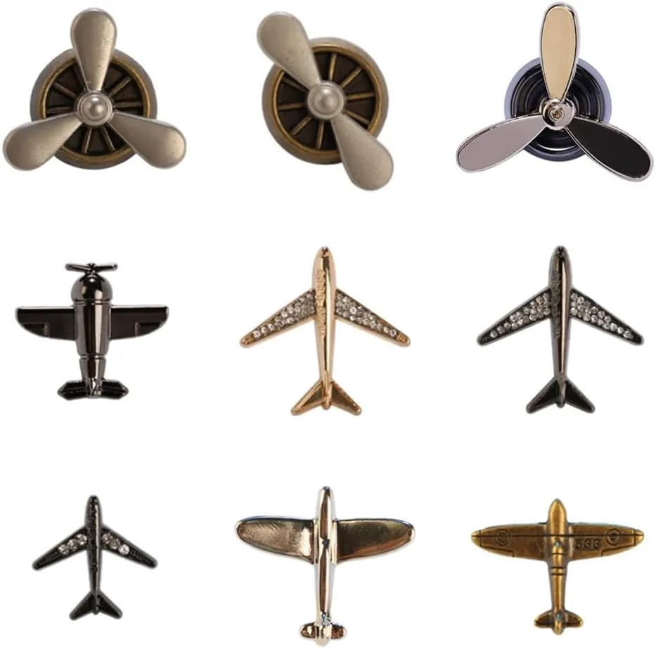9pcs Airplane Brooch Pin for Men Women Propeller Aircraft Plane Flight Aviator Lapel Pin Backpack Hat Graduation Christmas Brooch and Pins Jewelry